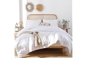 ROSGONIA Comforter Full Size for Girls Boys Teens White, 3pcs (1 Boho Comforter & 2 Pillowcases), Lightweight Dorm Bedding Soft All Season Bed Set