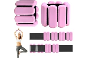 BRIRILINE Pilates Wrist & Ankle Weights for Women, Wearable Strong Arm & Leg Weights Set of 2(1Lbs Each), Adjustable Ankle Weights for Walking, Yoga, Dance, Barre,Gym