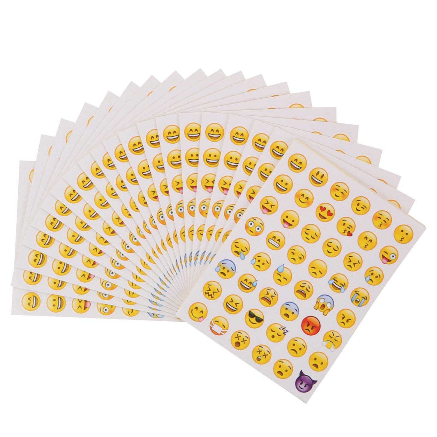 Smile Stickers 40 Sheets Emoticon Sticker Small Yellow Laughing Sticker for Wall Mobile Laptop Party Decoration and as Reward for Children