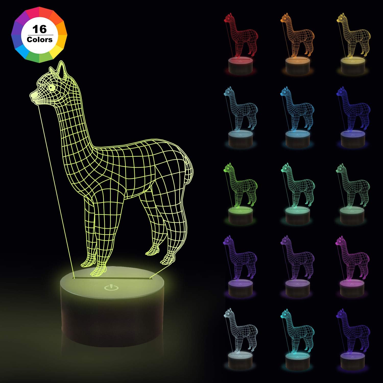 CooPark Alpaca Llama 3D Night Light - Image 4