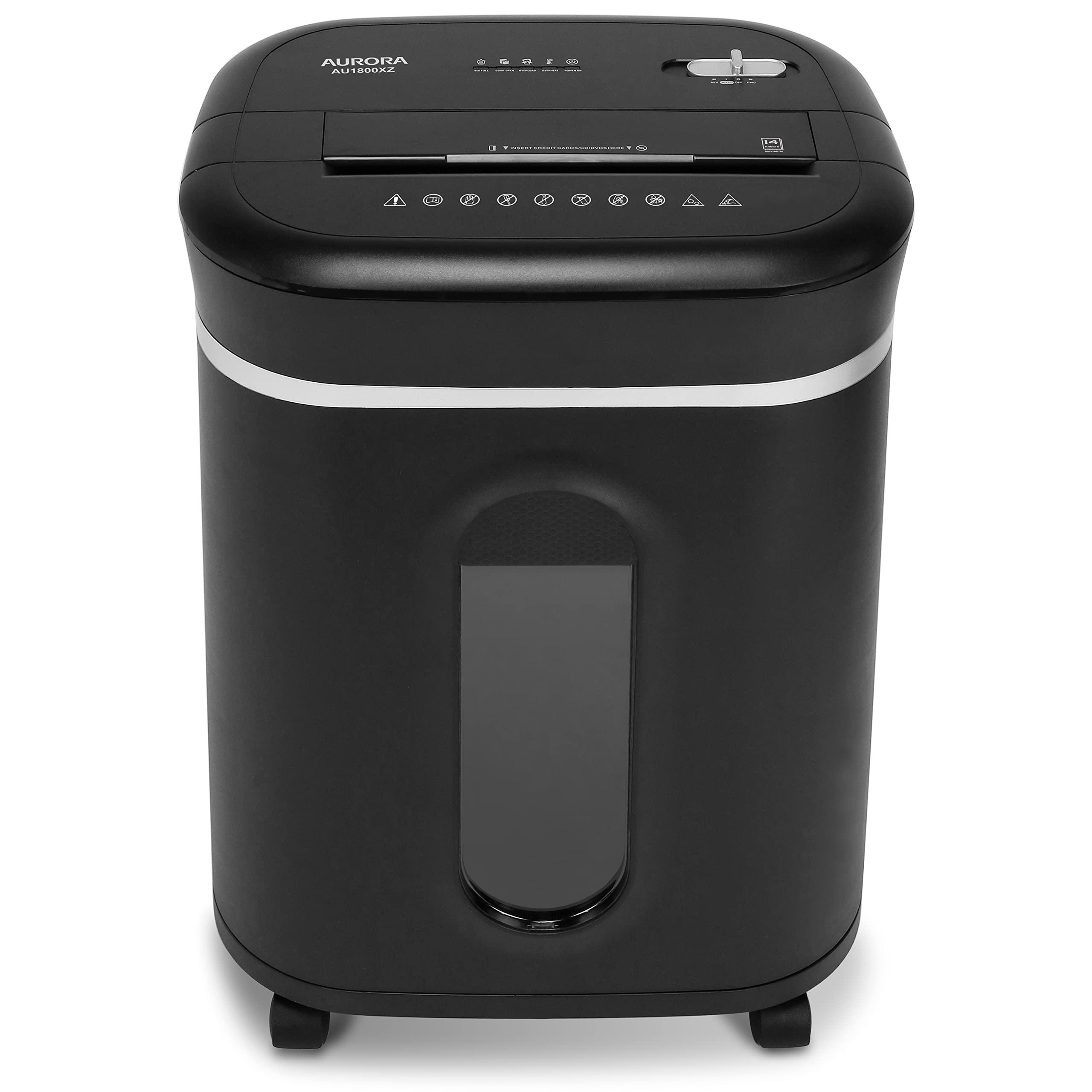Photo 1 of **CRACKED ON INSIDE OF DOOR**Aurora AU1800XA Anti-Jam 18-Sheet Crosscut Paper/CD and Credit Card Shredder/ 6-Gallon pullout Basket 30 Minutes Continuous Run Time