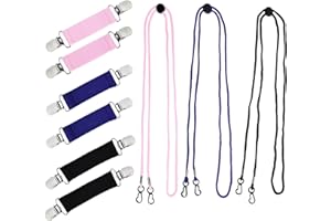 Oslynia 6 Pcs Mitten Clips with 3 Pcs 55 in Mitten String, Elastic Winter Gloves Mittens Sweater Hat Clips for Toddler Kids A