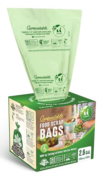 UNNI COMPOSTABLE TRASH BAGS, 2.6 GALLON / 9.84...