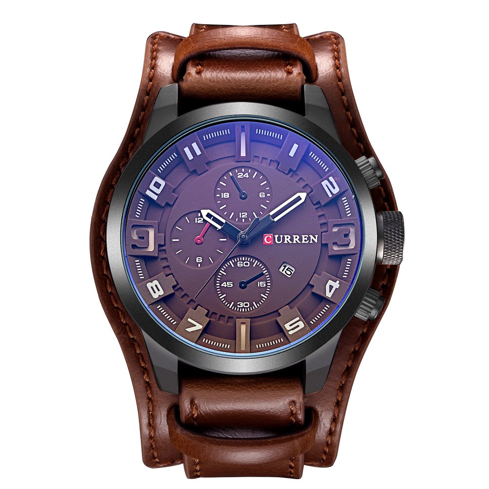CURREN Original Men's Sports Waterproof Leather Strap Date Wrist Watch Good Quality 8225
