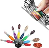 WOVTE Magnetic Measuring Spoons Set of 9 Stainless Steel Dual Sided view 6