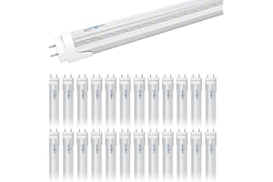 LUMINOSUM T8/T10/T12 4 Foot LED Light Tube 20W 48 inch, 40W Equivalent, Daylight 5000K, Clear Cover, Dual-end Powered, Ballast Bypass Retrofit, ETL Listed, 25-Pack