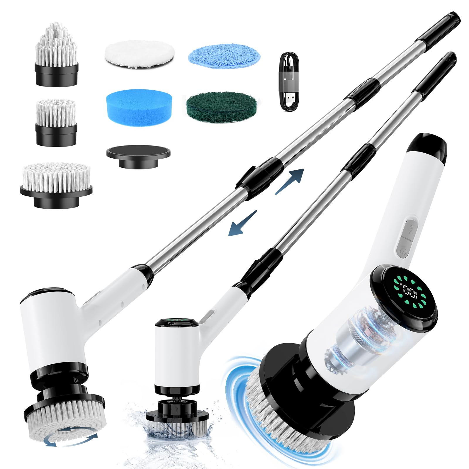 Photo 1 of Electric Spin Scrubber, Cordless Cleaning Bruse with 7 Replaceable Brush Heads?LX Gray-K6
