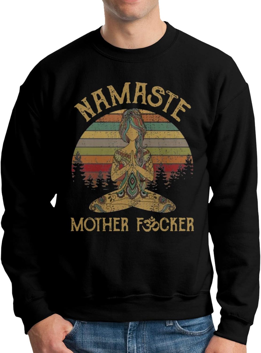 Amazon.com: Namaste Mother Fvcker Adult Crewneck Sweatshirt For Men And Women: Clothing