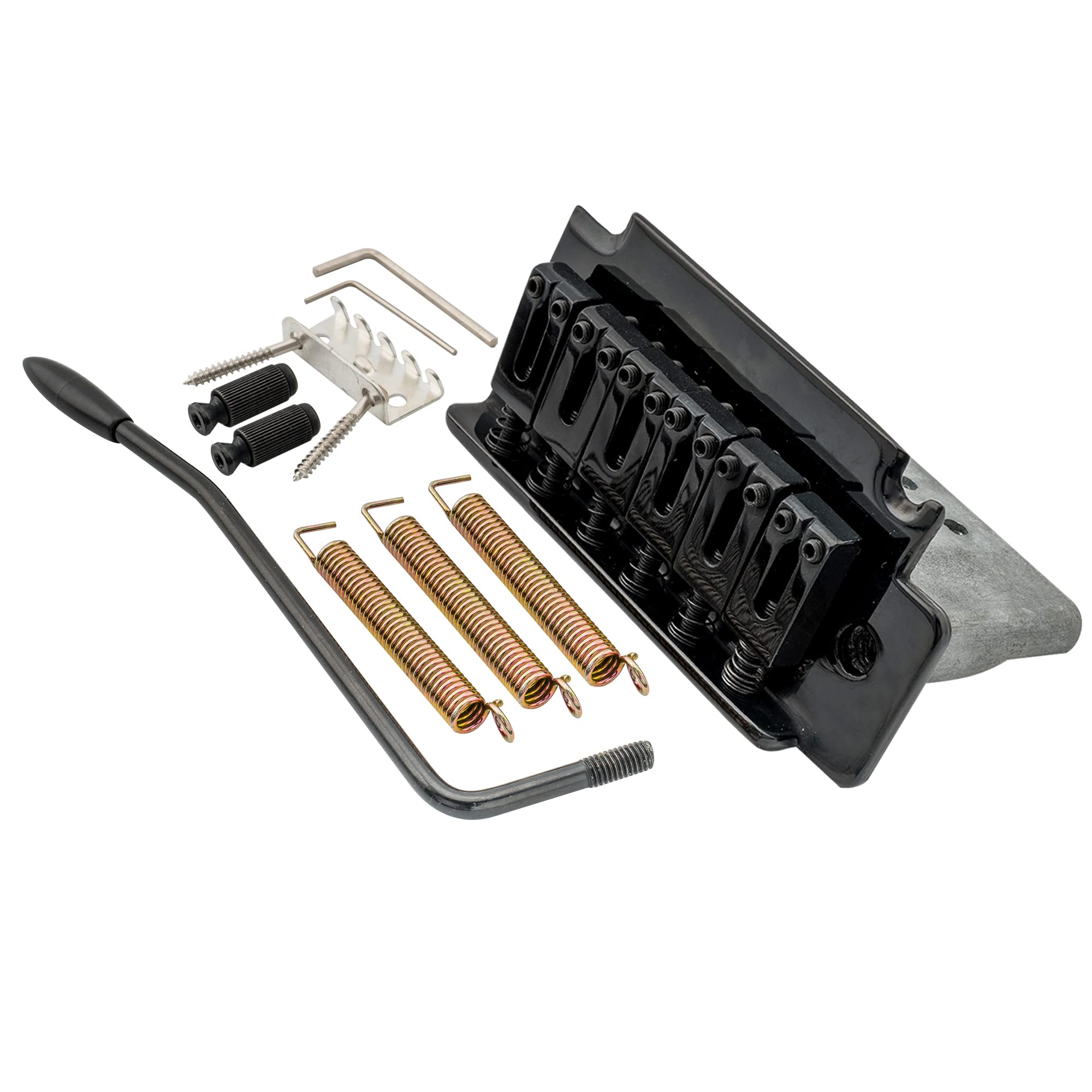 Musiclily Pro 52.5mm 2-Point Style Short Block Guitar Tremolo Bridge for Squier Strat, Black