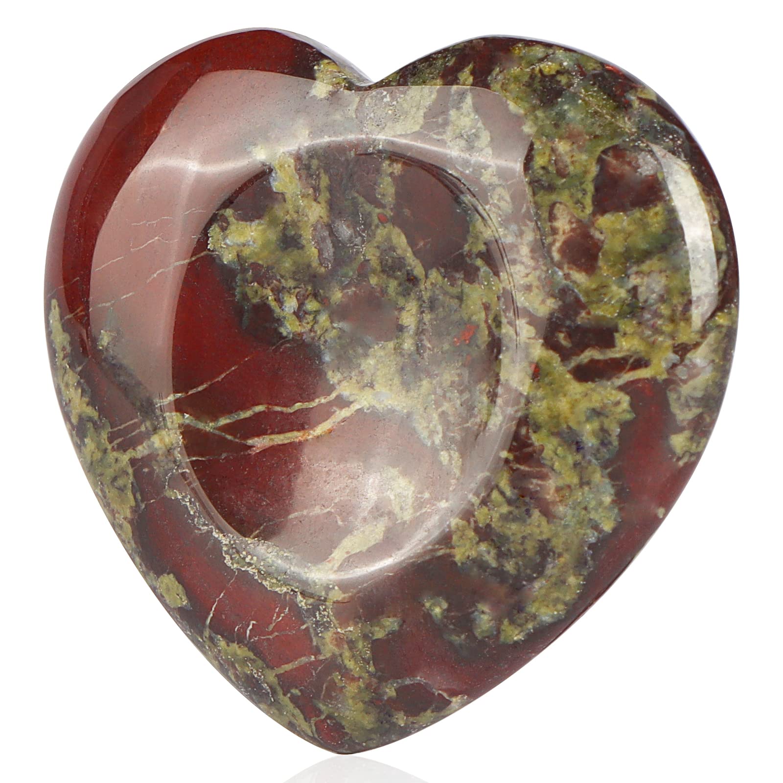 Hxswkk 1.6inches Heart Stone Dragon Blood Stone Thumb Worry Stones for Anxiety Palm Stone Heart Rocks Hand Carved Therapy Chakra Pocket Gemstone Home Decor Gifts