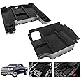 EUEKY 2024 2025 Ram 1500 TRX Center Console Organizer Tray Flocked Liner Storage Box Compatible with 2019 2020 2021 2022 2023 2024 Dodge RAM TRX Truck Accessories 2pcs