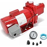 602208 Cast Iron Shallow Well Jet Pump, 1 HP 23 GPM 115/230V Dual Voltage | RJS-100-PREM Shallow Well Jet Pump for Home, Irrigation &amp; Agriculture