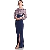 JS Collections Women's Sheila Illusion Column Gown