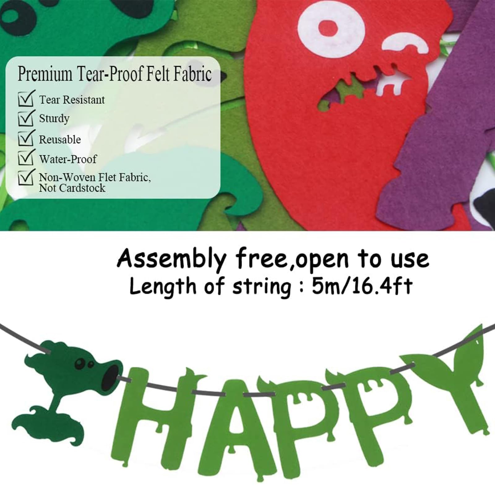 Mua Plants Vs Play Game Zombies Party Kit -HAPPY BIRTHDAY Banner, Cake ...