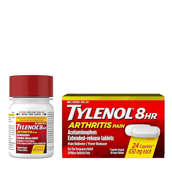 TYLENOL 8 HOUR ARTHRITIS PAIN RELIEF EXTENDED-RELEASE TABLETS, 650 MG ACETAMINOPHEN, JOINT PAIN RELIEVER & FEVER REDUCER MEDICINE, ORAL PAIN RELIEVER FOR ARTHRITIS & JOINT PAIN, 24 COUNT