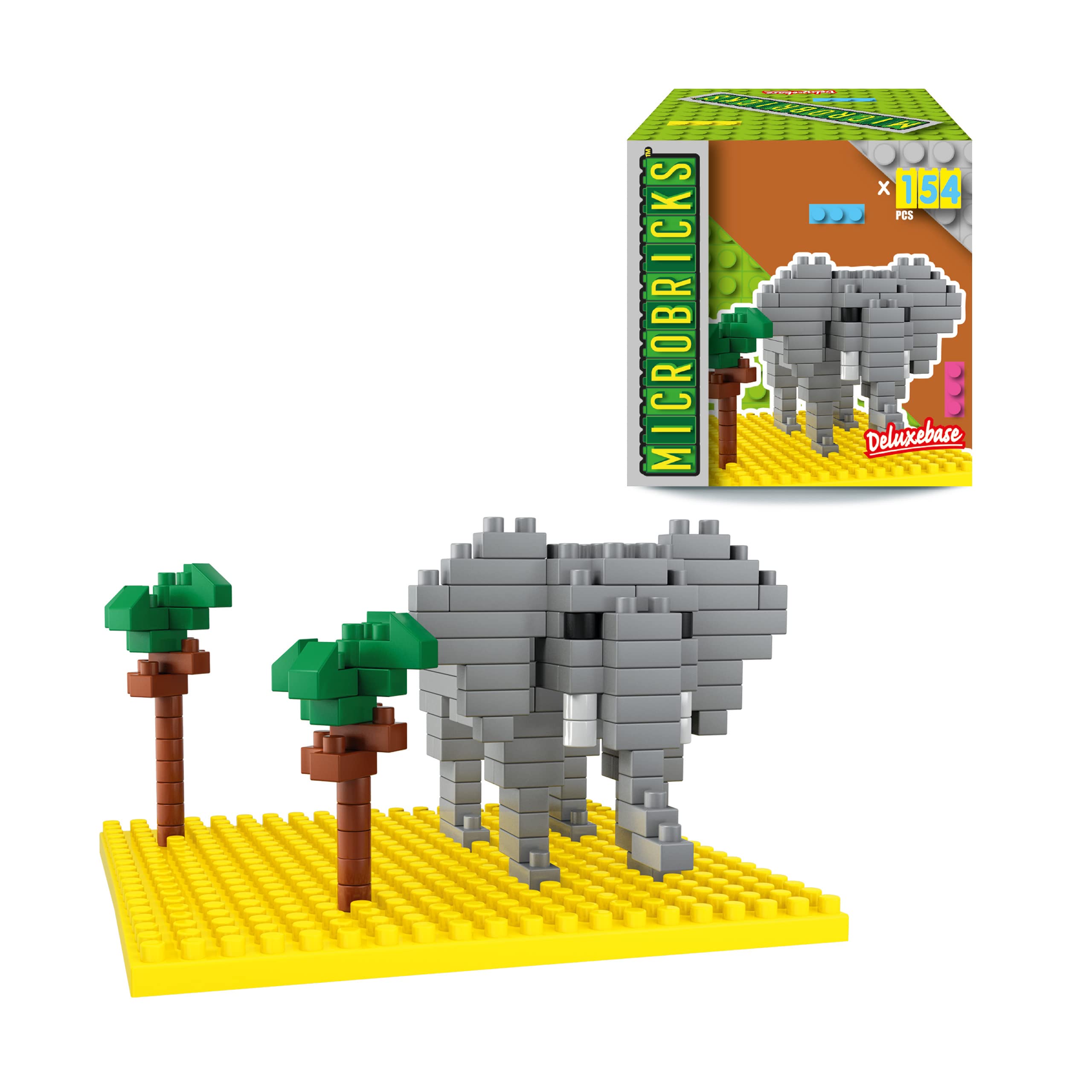 Microbricks - Elephant from Deluxebase. 3D Mini Brick Building Kit for Kids and Adults, Animal Building Blocks and Construction Toys, Small Elephant Toy Model Building Set, Fun and Educational Gift.