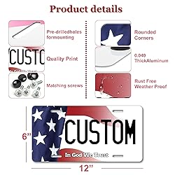 Metal Custom License Plate for Wisconsin - 6x12