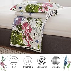 Lightweight Thin Multicolor Botanical Bedspread