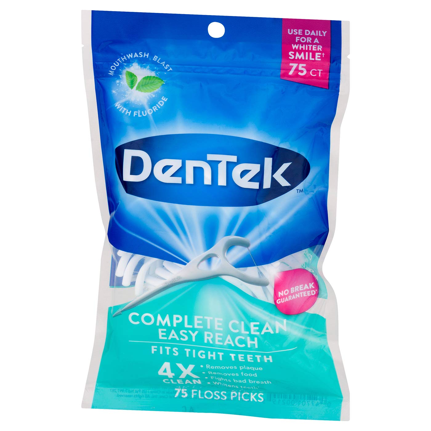 DenTek Complete Clean Floss Picks | Removes Food & Plaque | 75 Count: Beauty
