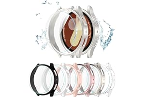 Cuteey 6+6 Pack for Samsung Galaxy Watch 7 Screen Protector Case 40mm, Hard PC Bumper Cover with Anti-Fog Tempered Glass Film for Galaxy Watch 7 Accessories,40mm