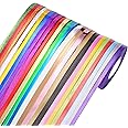 Naler 24 Rolls Curling Ribbon Balloon String Roll Gift Wrapping Ribbons for Party Art Crafts Florist Bows Gift Wrapping Christmas Wedding Birthday Party Decoration, 525 Yards in Total, Assorted Colors