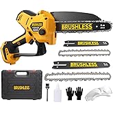 Mini Chainsaw Compatible With Dewalt 20V Battery MAX,8 Inch & 6 Inch Cordless Pruning Chainsaws,1000W Brushless Powered Mini Chain Saw for Tree Trimming (Not Battery)