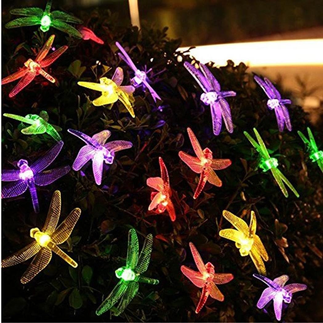 Amazon.com: HP95(TM) 20 LED Dragonfly Solar Powered Lighting Lamps Wired Lights for Garden Party ...