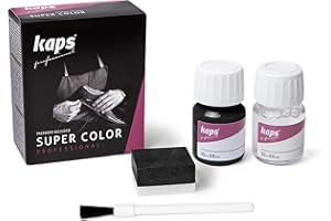 Kaps Dye With Primer For Natural And Synthetic Leather Shoes, Super Color And Preparer, 70 Colors (118 - Black)