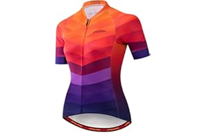 JPOJPO Cycling Jersey Women Bike Short Sleeve with 3 Rear Pockets,Reflective Breathable,Quick Dry S-3XL