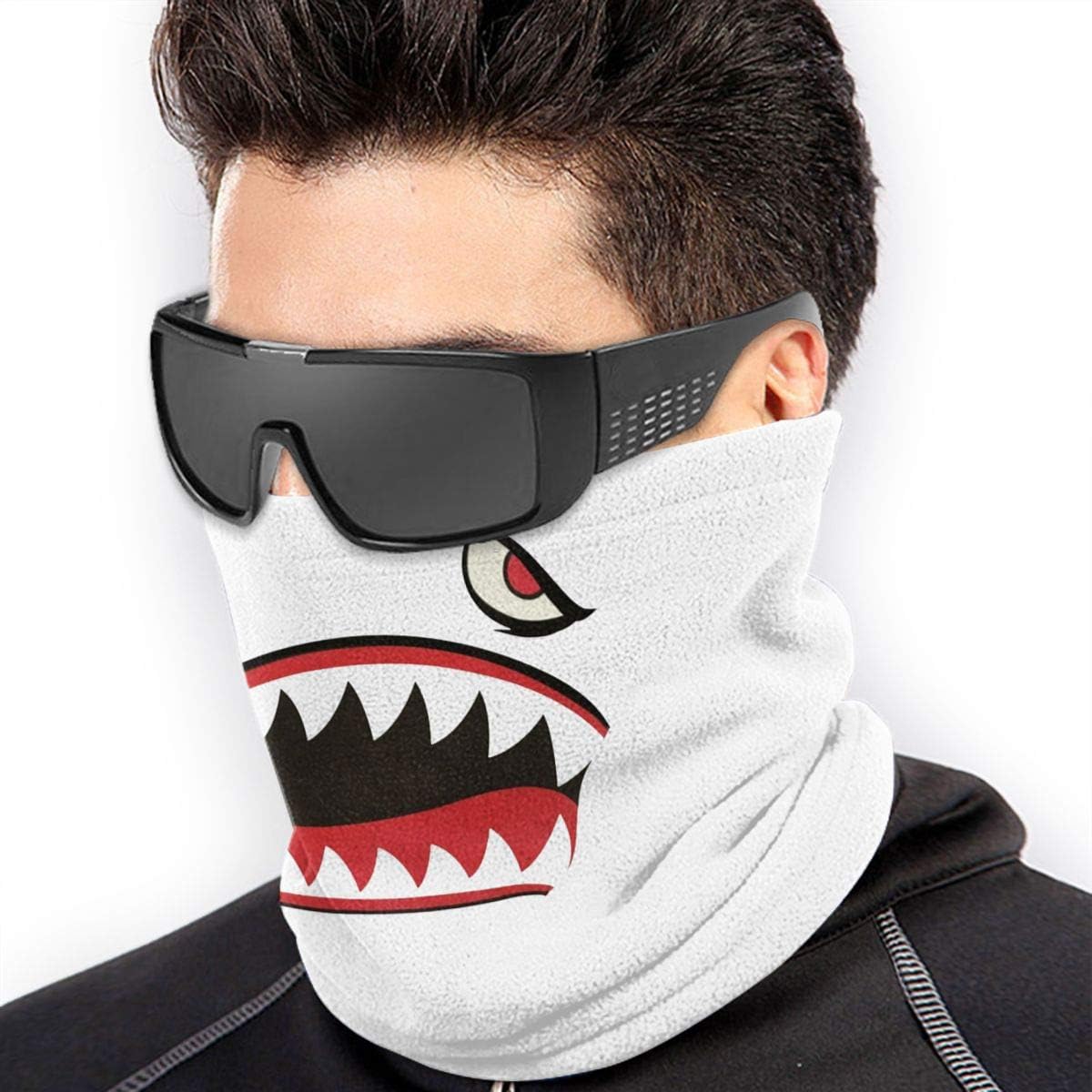 Flying Tigers P-40 Warhawk Shark Mouth Teeth Nose Face Mask Warmer Neck Tube for Dust Wind Sun Protection Bandana Face Mask