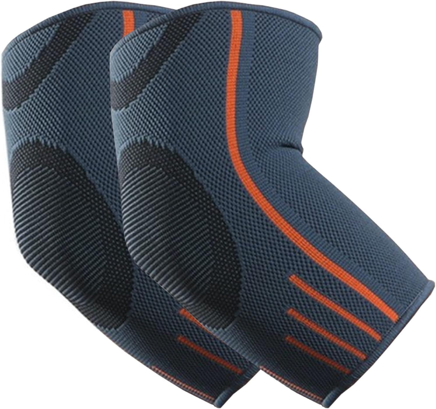 VITTO Elbow Support for Men & Women - Compression Sleeve for Tendonitis, Arthritis, Injury - Tennis Elbow Support Strap, Elbow Sleeves for Weightlifting (M, Grey, Pair)