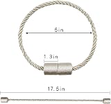 OCIOLI 2 Pack Magnetic Curtain Tiebacks Beige Modern Rope Tiebacks 45cm view 5