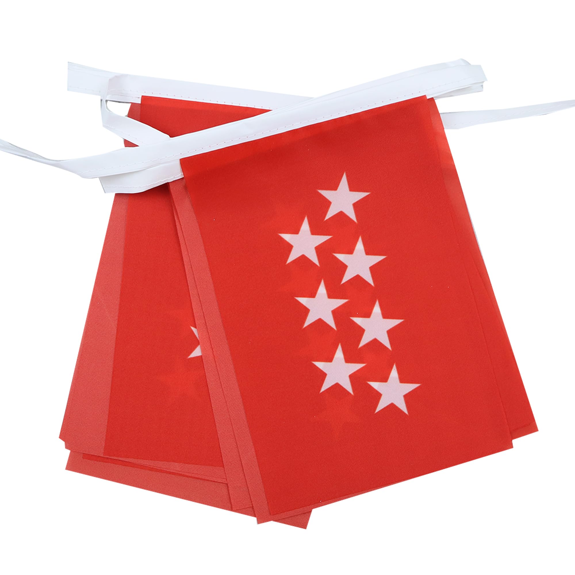 AZ FLAG Community of Madrid Bunting Flag, 20 Ft Garland 20 Small Spanish region of Comunidad de Madrid Flags 8'' x 6'', 100% Polyester String Pennant, 6 meters — image 1