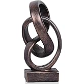 DOVDOV Abstract Bronze Rope Knot Statue, Geometric Decor, Living Room Coffee Table Bookshelf countertop Bronze Decor, Office 
