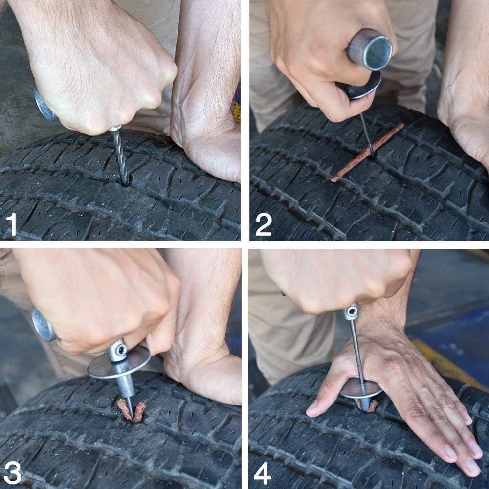 Tooluxe 50002L Universal Tire Repair Kit to Fix Punctures and Plug Flats, 35-Piece Value Pack, Ideal for Cars, Trucks, Motorcycles, ATV: Home Improvement