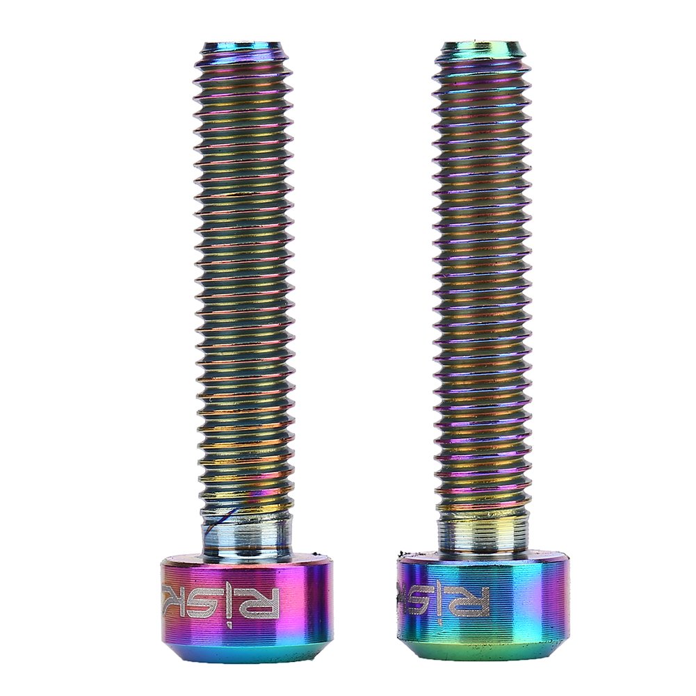Keenso Bike Brake Lever Screws, 2pcs M5x25 mm Titanium Alloy Bike Brake Stem Screws for Mountain Bicycle, Cycling Brake Accessories (Multi-Color)