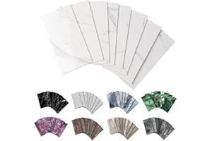 URCOLOR 32-Piece Peel and Stick Backsplash Wall Tile, 4"x 8" PVC Glossy White Marble Stick on Subway Tiles for Kitchen, Bathroom, Laundry Room, Camper, Fireplace