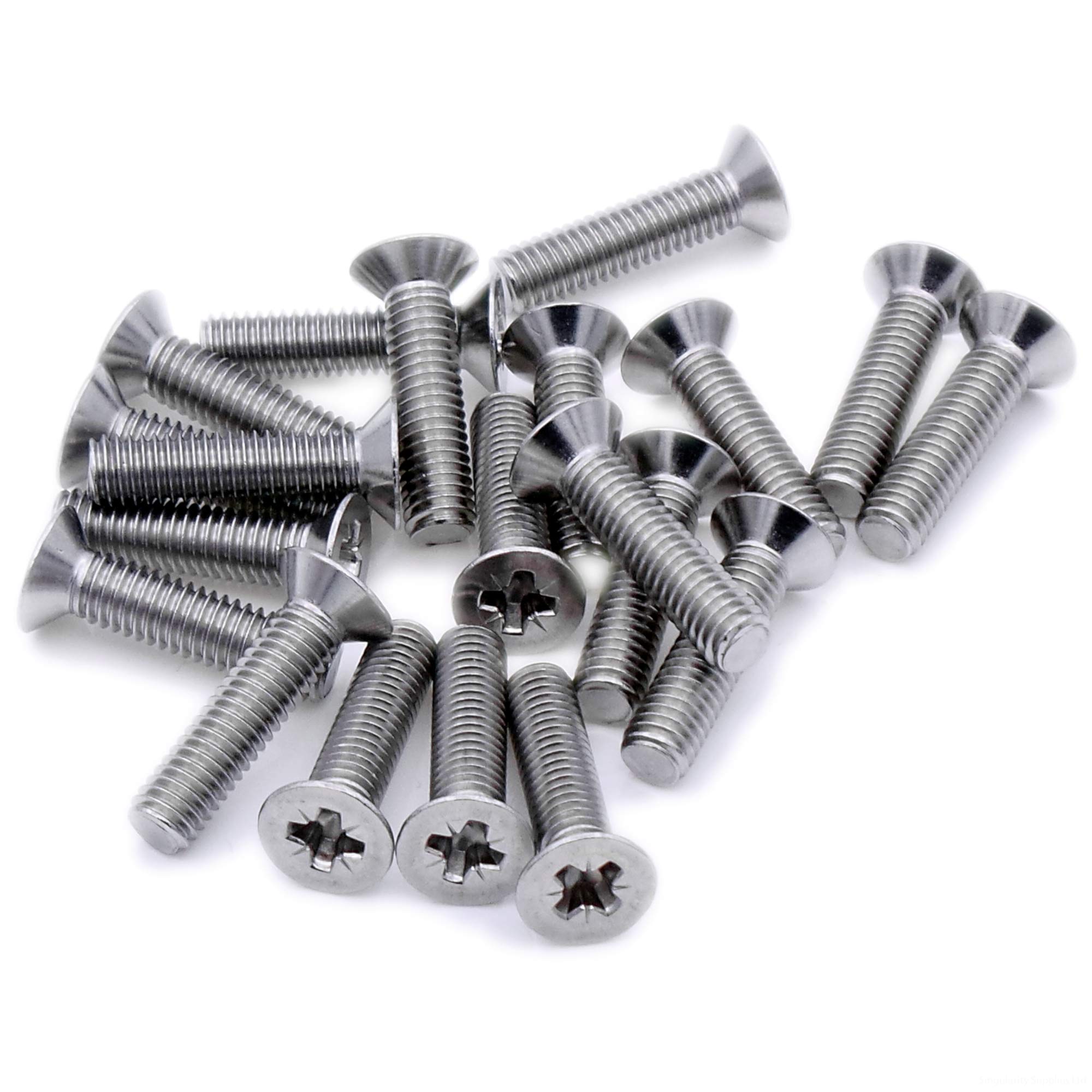 M1.6 (1.6mm x 6mm) Pozi Countersunk Machine Screw (Bolt) - Stainless Steel (A2) (Pack of 20)