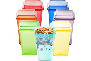 Youngever 7 Sets Plastic Parfait Cups with Lids and Inserts, Reusable Yogurt Cups - Spill and Leak Proof (Large 12 Ounce)