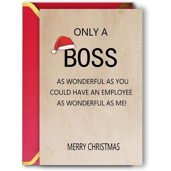 Aazon.co: Ziwenhu Happy Christas Card For Boss Fro Group, Erry...
