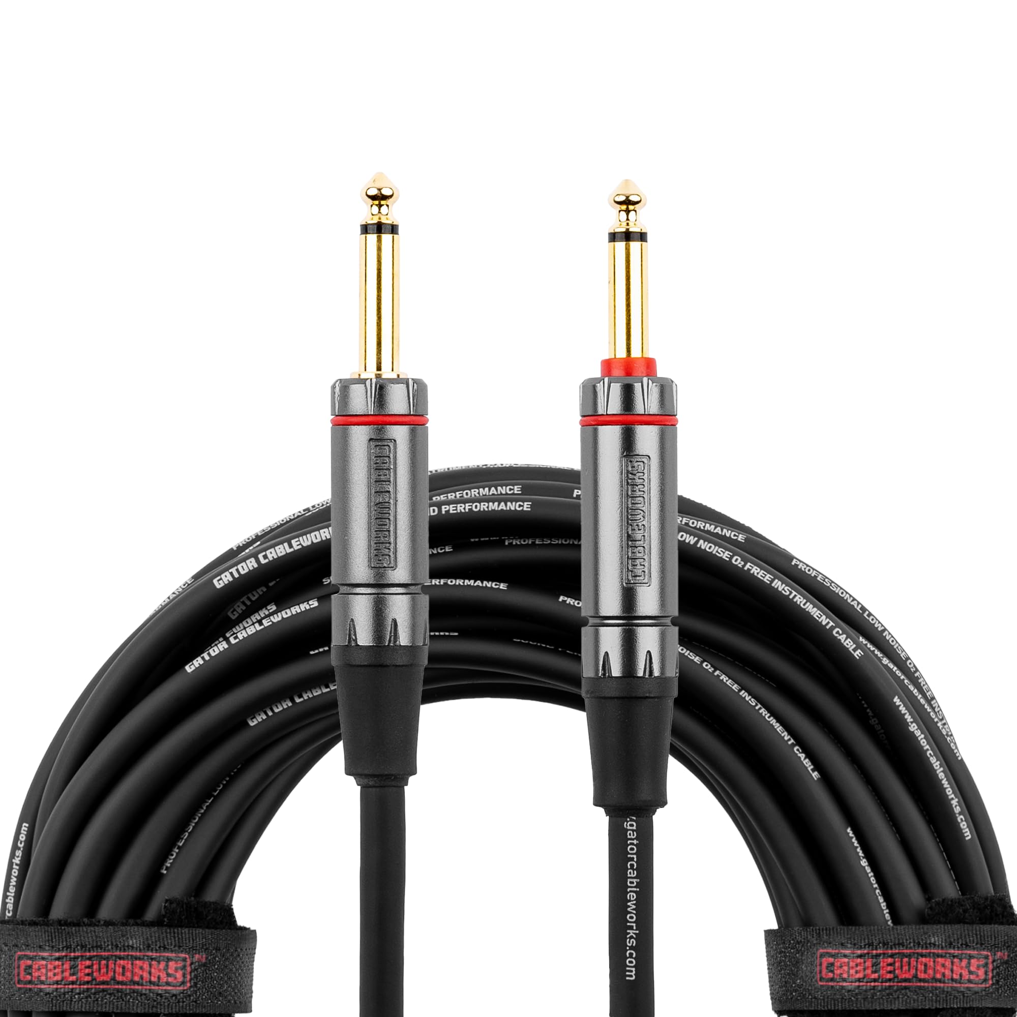Gator Cableworks Cases Headliner Series Premium 10 Ft Straight to Straight Guitar Instrument Cable with Quiet Switch Technology (GCWH-INS-10QT)