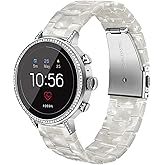 ILVANYA Watchbands for Fossil Women - Gen 5E 42mm / Gen 6 42mm / Gen 4 Venture HR Bands Pearl Resin Strap Quick Release