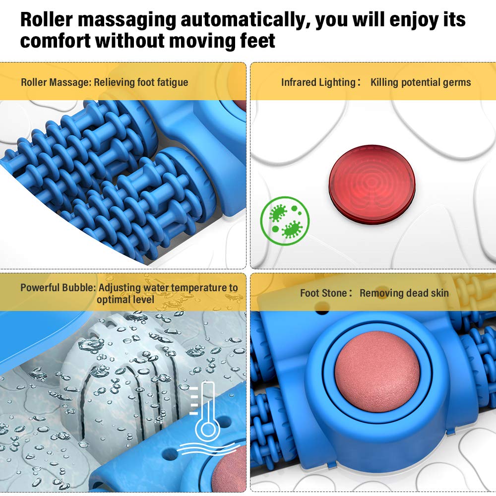 お気にいる フットスパ フットマッサージャー フットバス 泡と熱を伴うarealerペディキュアローラーマッサージで痛みと痛みを和らげます B07fyg576h 最も優遇 Www Naturalnails Es