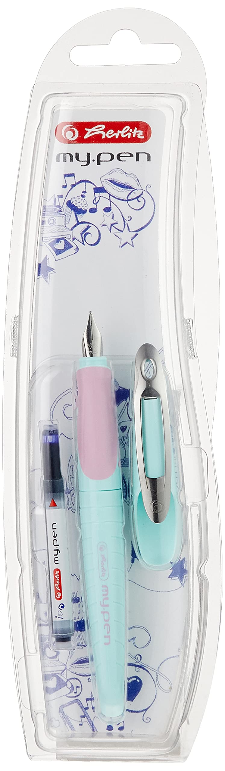 Herlitz my.pen M-Nib Fountain Pen - Mint / Purple — image 1