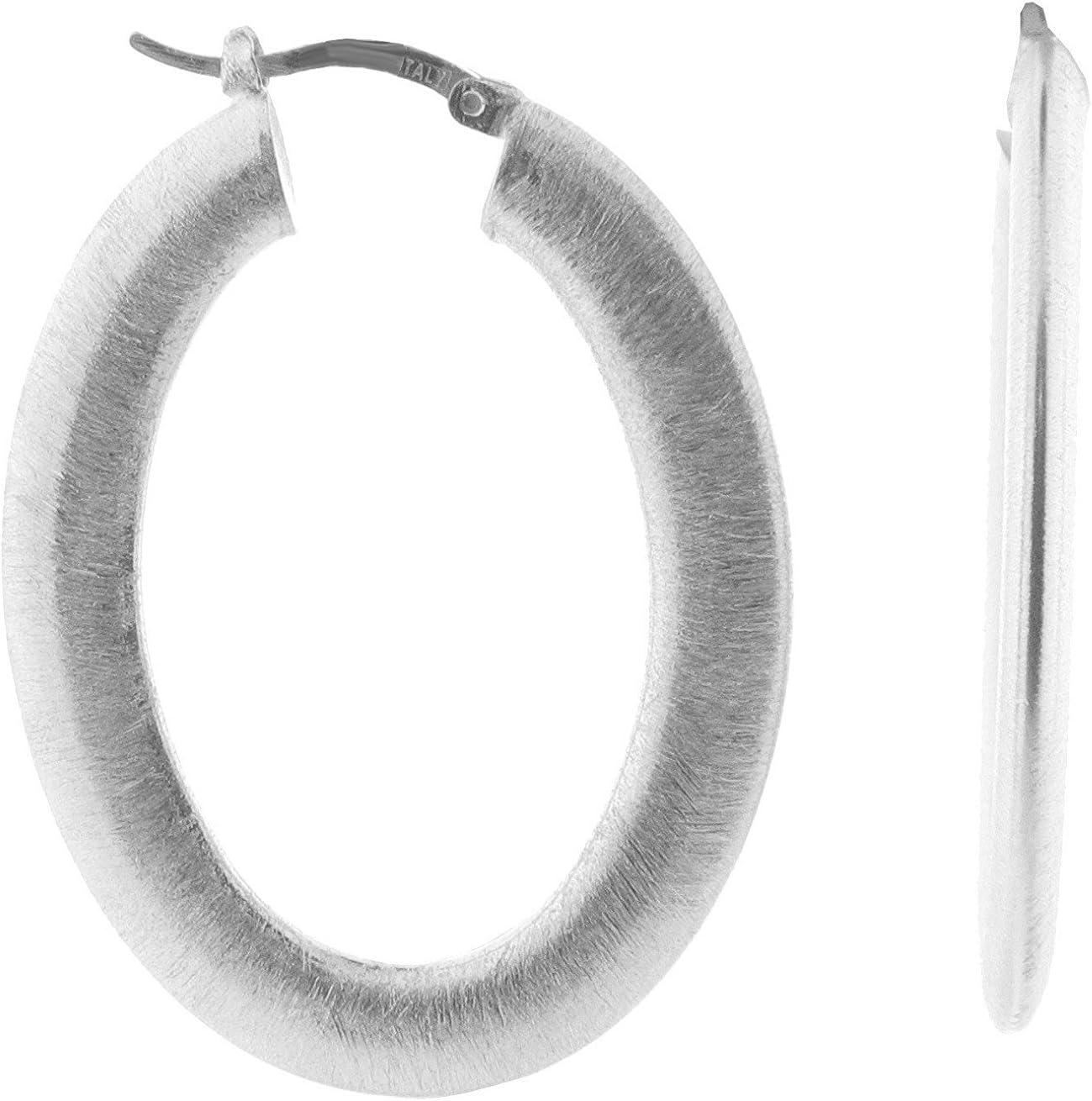 Fronay Co .925 Sterling Silver Milano Italian Hoop Earrings for Women