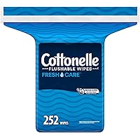 Cottonelle Fresh Care Flushable Wet Wipes, Adult Wet Wipes, 1 Refill Pack, 252 Wipes per Pack (252 Total Flushable Wipes)