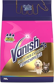 Vanish Haustier-Experte Teppichreiniger – Pulver zur Teppich-Pflege, ideal für Großflächen – Gegen Schmutz, Tierhaare & Geruch nach Urin – 1 x 750 g
