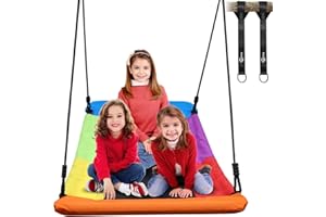 Trekassy 700lb 60" Skycurve Platform Tree Swing for Kids and Adults Wear- Resistant with 2 Hanging Straps