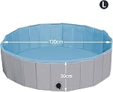 Yaheetech PVC Foldable Pet Pool 120x30cm Portable Bathing Tub Gray view 4