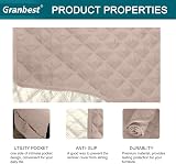 Granbest Waterproof Sofa Cover 3 Seater Non-Slip Pink Elastic Straps view 3
